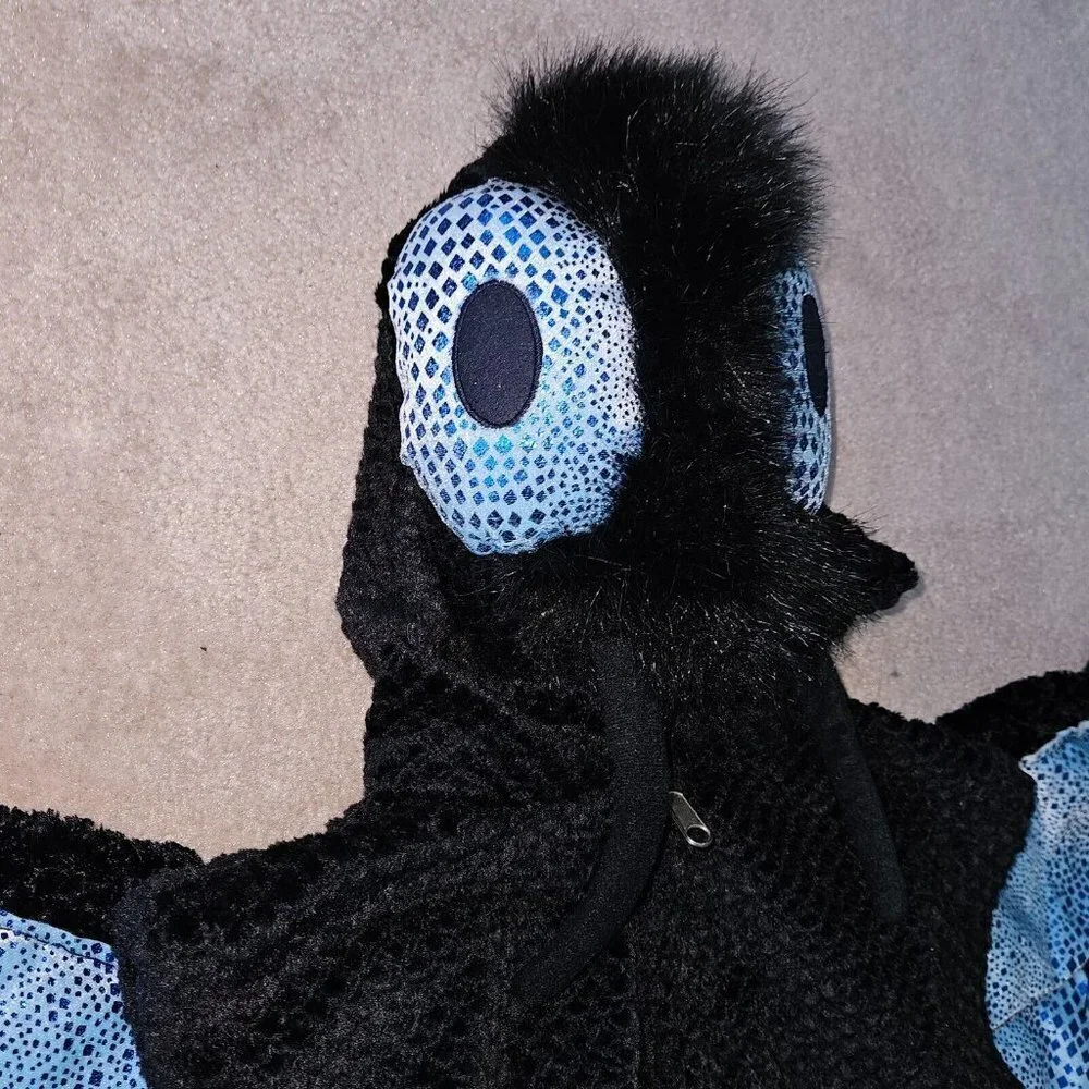 Chosun Black Blue Butterfly Halloween Costume Hooded Youth Size 6-7 Approx 47